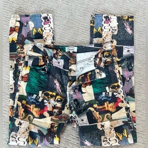 Reformation CYNTHIA HIGH RISE STRAIGHT LONG JEANS IN DECOUPAGE